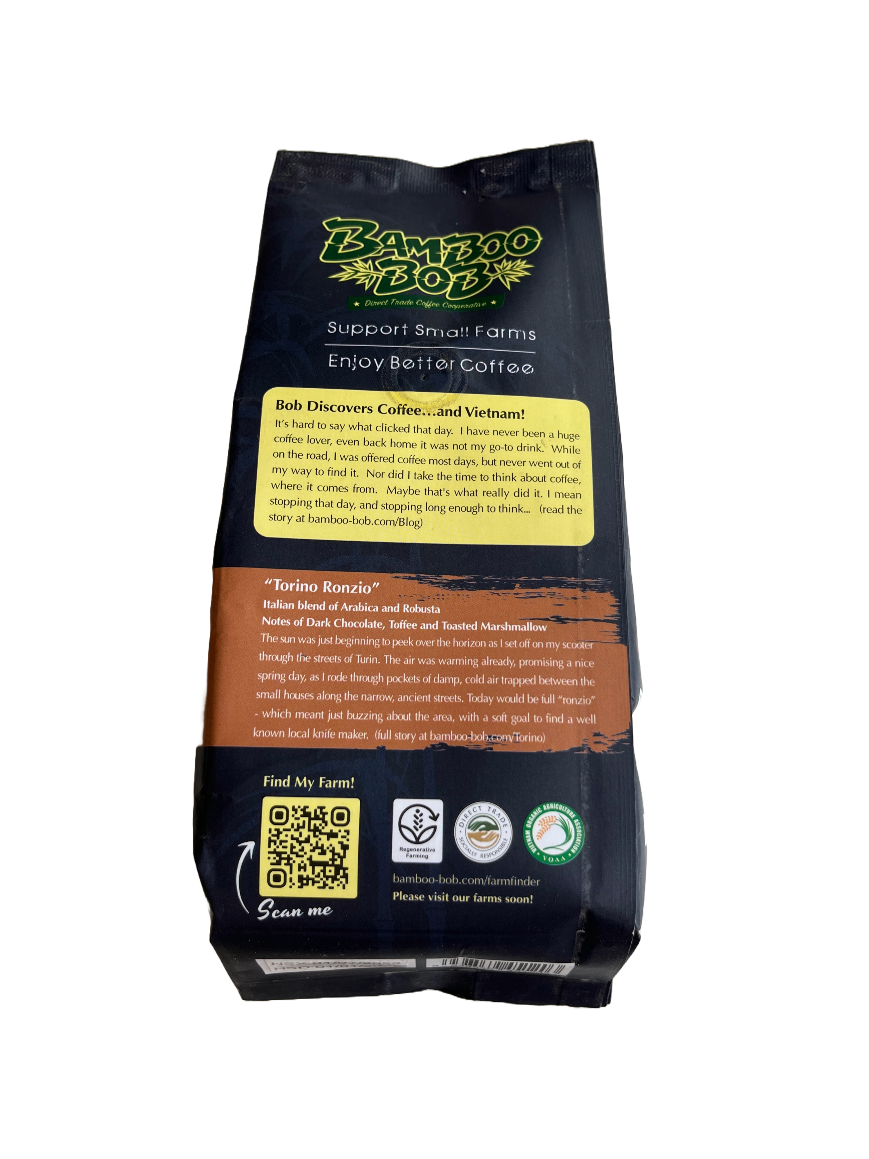 Turpone Ronzio Torino Ronzio Whole Bean Coffee 340g — Bamboo Bob Family Farmed ...