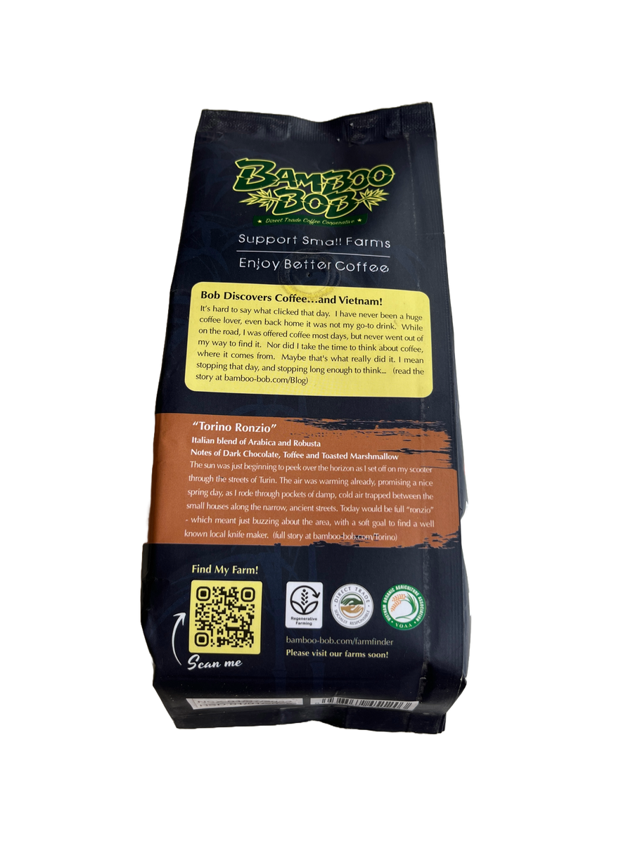 Torino Ronzio (Whole Bean) - 340g – Bamboo Bob Direct Trade Coffee ...